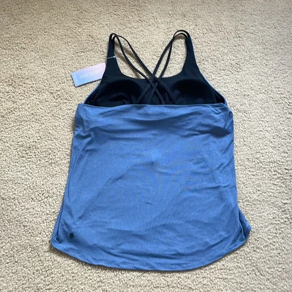 Crz Yoga Women’s Sports Soft Build-In Bra.             Strappy Back Tank Top. - Picture 4 of 15